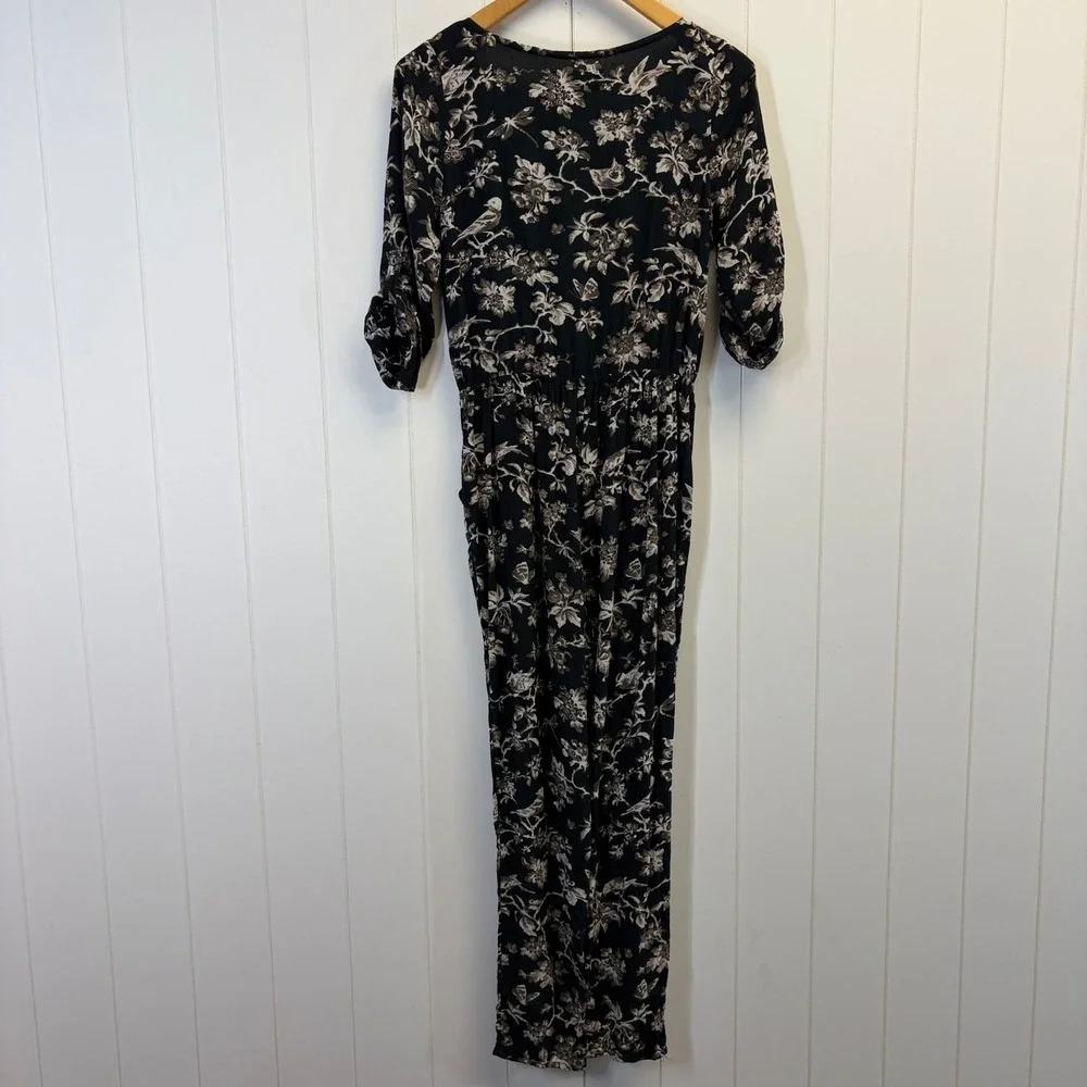 Abercrombie & Fitch Boho Floral Bird Jumpsuit Women Small Cottage Festival Chic